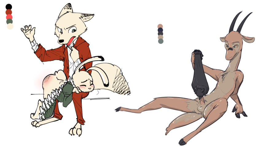 2018 ambiguous_gender antelope anthro balls barefoot bat blush bruised canine chest_tuft clothed clothing deke_(ittybittykittytittys) dipstick_ears dipstick_tail disney dress erection facial_markings fan_character fellatio female fox fuel_(character) green_eyes group hanging_by_feet holding_character horn ittybittykittytittys judy_hopps lagomorph male male/ambiguous male/female mammal markings membranous_wings multicolored_tail multiple_images nick_wilde nude on_lap oral over_knee penis rabbit reclining sex simple_background sitting size_difference spanking suit tuft upside_down white_background wings zootopia