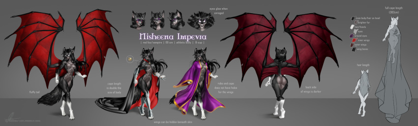 angry anthro aomori armor blush breasts butt canine cape clothing crying fangs female fox fur gauntlets gloves glowing glowing_eyes hair horn kassimor long_hair looking_at_viewer mammal nisheena_impevra_(vampire) red_fox robe shin_guards smile tears vampire wings