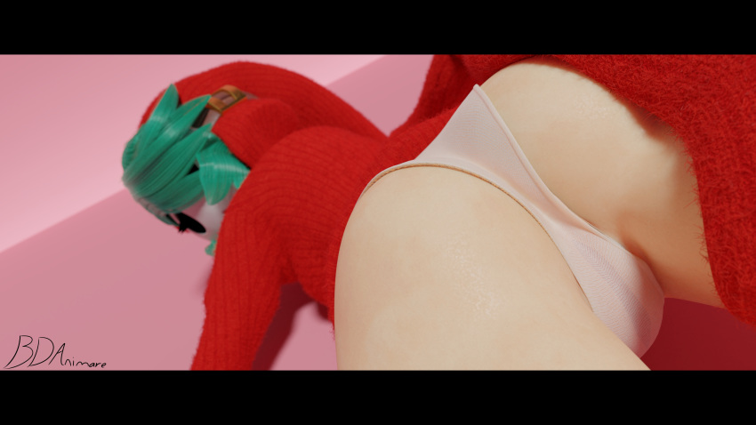 2018 3d_(artwork) absurd_res bdanimare butt clothed clothing digital_media_(artwork) female green_hair hair hi_res humanoid looking_at_viewer looking_back mario_bros mask nintendo panties paper_mario shygirl solo underwear video_games