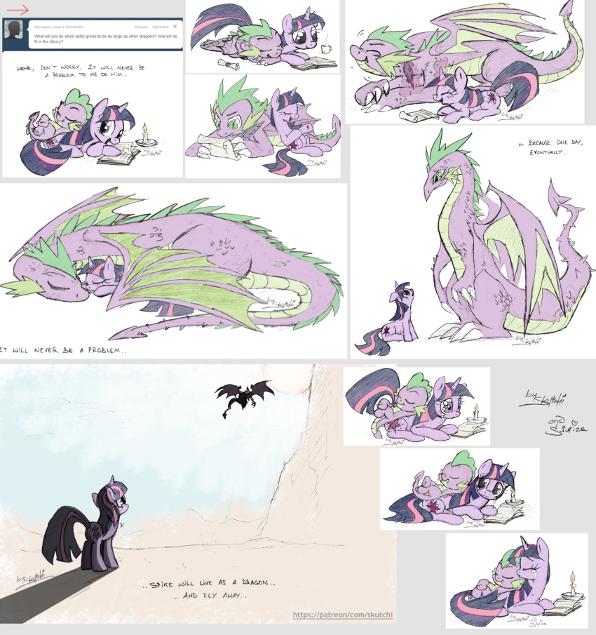 ask-twilightsparkle colored comic crying dragon equine fan_character female horse mammal my_little_pony pony siurize skutchi spike_(disambiguation) tears tumblr twilight