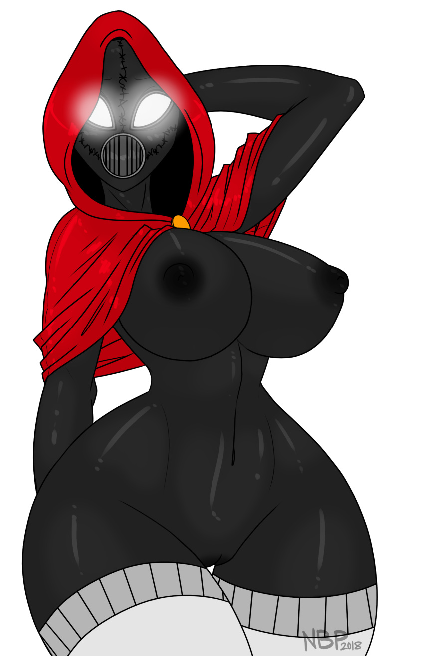 2018 absurd_res alpha_channel big_breasts black_body breasts clothing digital_drawing_(artwork) digital_media_(artwork) female glowing glowing_eyes hi_res hood huge_breasts humanoid legwear looking_at_viewer mammal mask meh_chan(lamoz571) navel nightmarebearpuff nipples not_furry nude pussy rubber shiny signature simple_background solo standing stitches stockings thick_thighs thigh_highs transparent_background voluptuous wide_hips