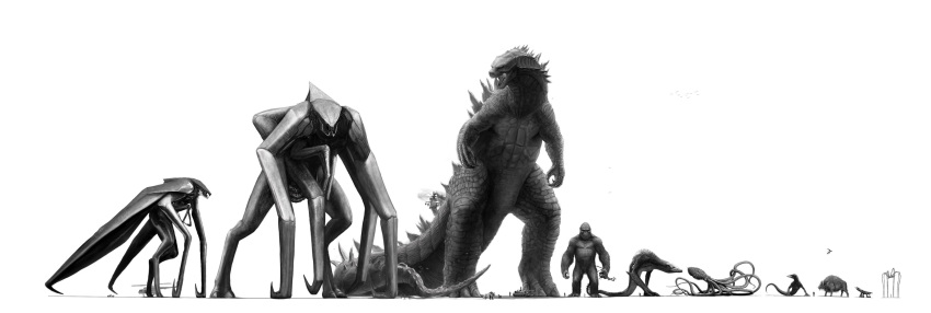 animal ape bamboo bison buffalo bug character_request claws creature crossover dicroceruses dinosaur eatalllot fangs full_body giant god godzilla godzilla_(2014) godzilla_(series) highres insect kaijuu king_kong king_kong_(character) kong:_skull_island looking_at_viewer m.u.t.o. mantis mire_squids monster mother_longlegs multiple_arms muscle octopus oversized_animal personification psychovultures ramarak red_eyes sharp_teeth size_comparison size_difference sker_buffaloes skullcrawlers spider spore_mantises squid tail teeth white_background wings