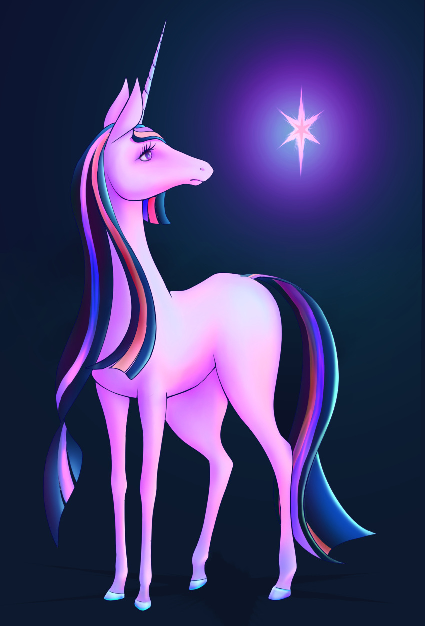 2018 ambiguous_gender black_background equine eyelashes feral friendship_is_magic hair horn mammal my_little_pony simple_background solo stratodraw twilight_sparkle_(mlp) unicorn