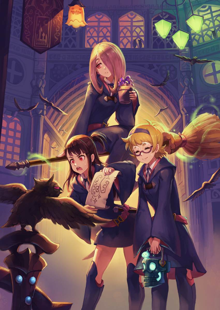 atsuko_kagari little_witch_academia lotte_yanson megane mool_yuegang sucy_manbabalan