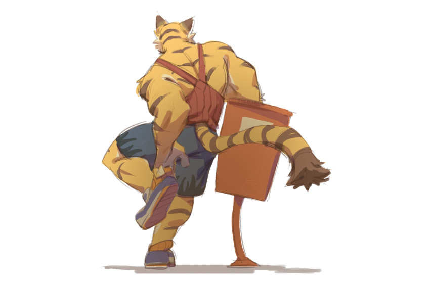 anthro biceps clothed clothing feline fur hi_res male mammal morenatsu nyuudles solo tiger torahiko_(morenatsu)