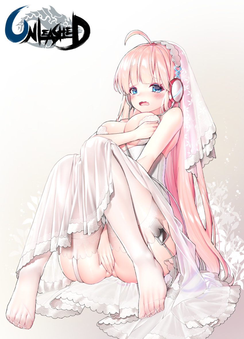 breast_hold dress headphones ia_(ias1010) nopan thighhighs unleashed wedding_dress