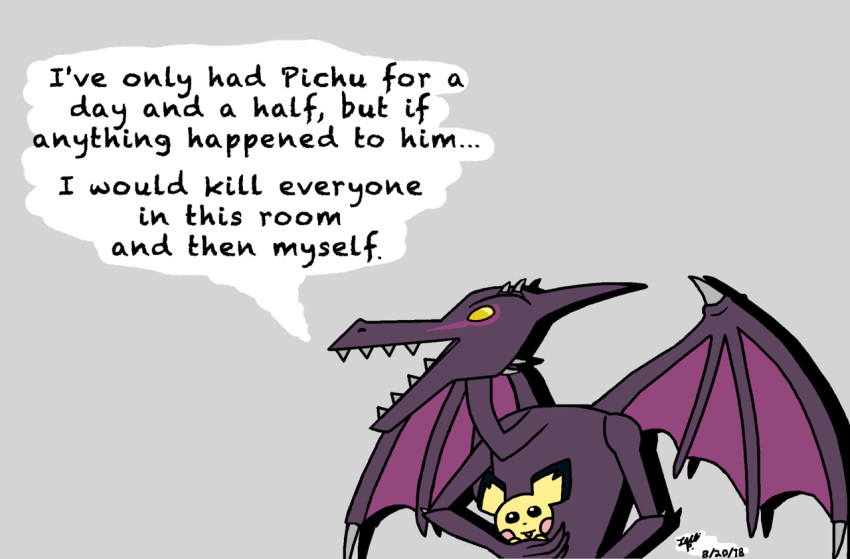 ... 2018 alpha_channel ambiguous_gender claws crossover cute dialogue dragon duo english_text feral holding_(disambiguation) jellipuddi-drawthings male mammal meme metroid nintendo open_mouth pichu pok&eacute;mon pok&eacute;mon_(species) ridley rodent scalie sharp_claws sharp_teeth simple_background size_difference space_dragon teeth text transparent_background video_games wings yellow_eyes