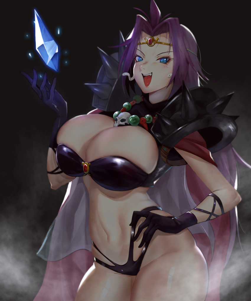 1girl breasts huge_breasts long_hair naga_the_serpent purple_hair slayers smile solo