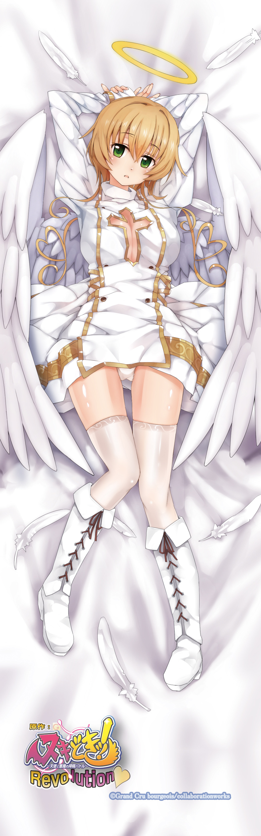 angel cleavage dakimakura dress heels no_bra pantsu tagme thighhighs wings