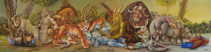 anthro astrology boar canine caprine chinese_astrology chinese_zodiac dog dragon feline feral from_behind gay group group_sex handjob horse kissing lagomorph licking male mammal mandrill monkey oral orgy ox penis porcine rabbit raghan ram rat reptile rodent rooster scalie sex snake tiger tongue wolf