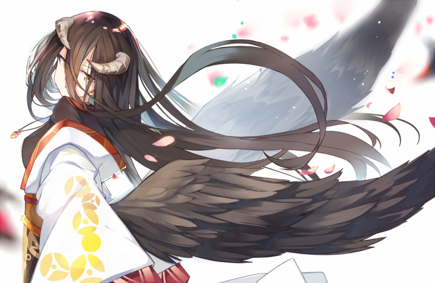 albedo japanese_clothes kimono overlord tagme_(artist) wings