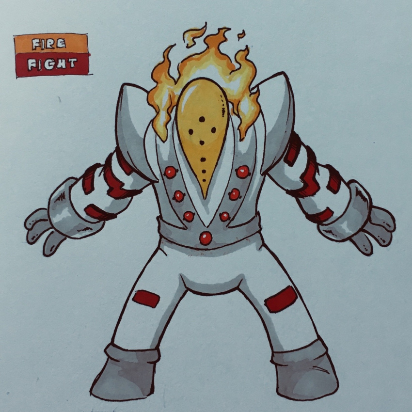 2018 3_fingers alternate_color ambiguous_gender armor dot_eyes english_text fak&eacute;mon featureless_feet fire firefightdex front_view full-length_portrait gloves_(marking) golem grey_body hatching_(technique) hi_res humanoid legendary_pok&eacute;mon marker_(artwork) markings mfanjul mixed_media multi_eye multicolored_body nintendo not_furry nude pen_(artwork) pok&eacute;mon pok&eacute;mon_(species) portrait pseudo_clothing red_body red_eyes red_markings regigigas shadow shoulder_guards simple_background socks_(marking) solo spread_legs spreading standing text toony traditional_media_(artwork) video_games white_background white_body wide_stance yellow_body