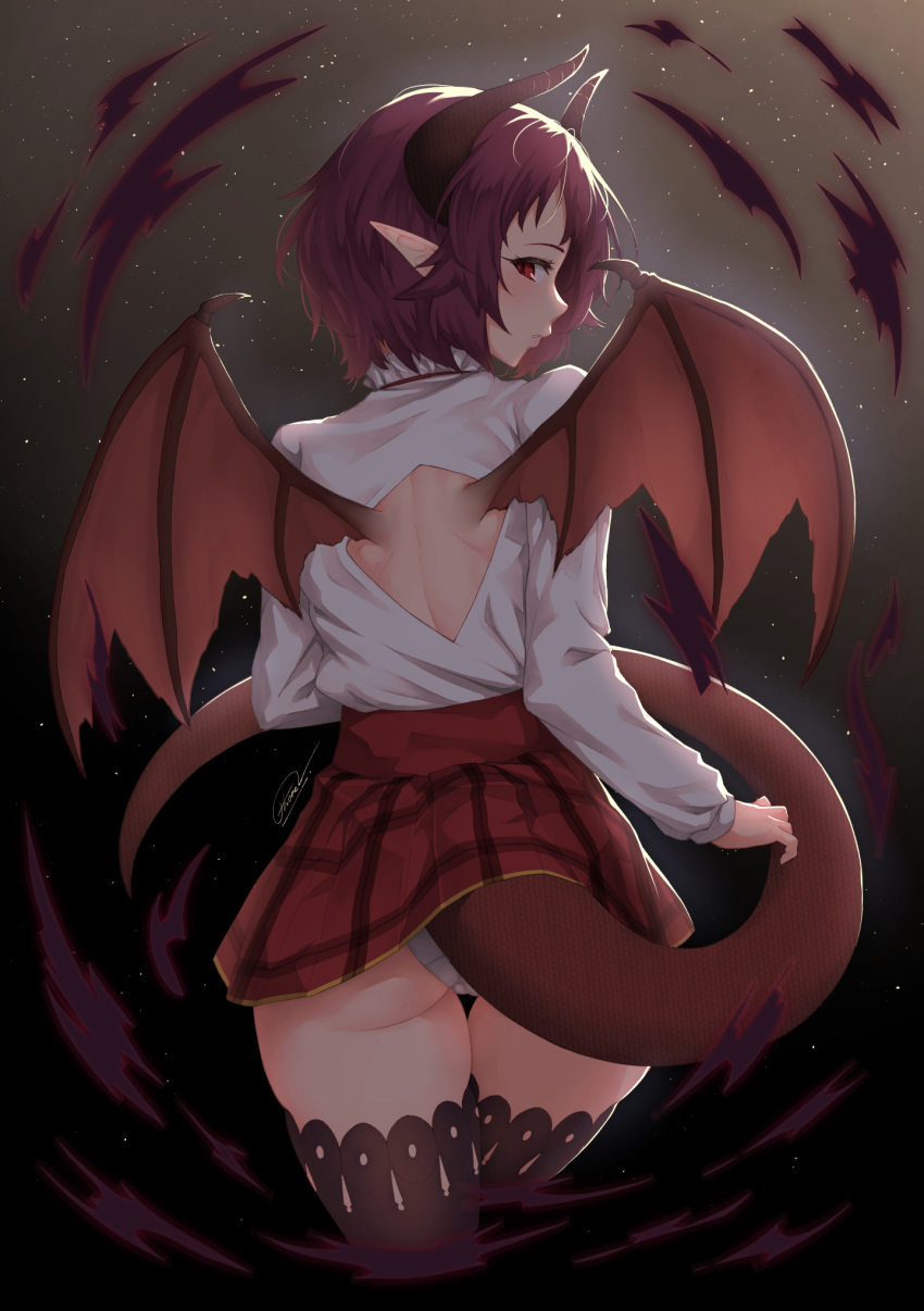 granblue_fantasy grea_(granblue_fantasy) horns pointy_ears tagme tail thighhighs wings
