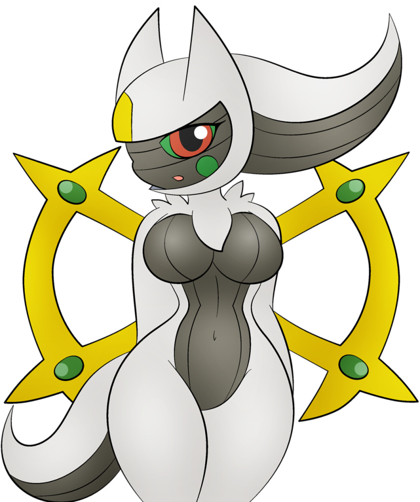 alpha_(disambiguation) anthro arceus big_breasts black_fur breasts cute deity female fur legendary_pok&eacute;mon nintendo pok&eacute;mon pok&eacute;mon_(species) pok&eacute;morph video_games white_fur zinzoa