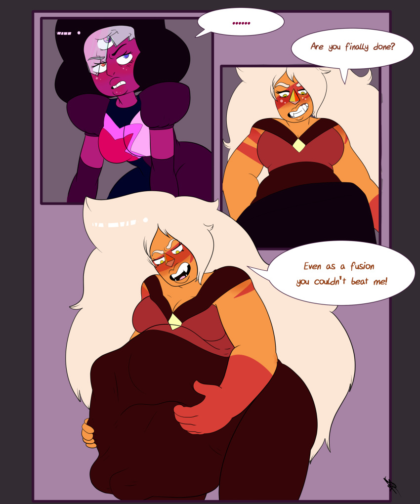 alien belly big_belly cartoon_network female garnet humanoid jasper not_furry post_vore steven_universe turnipupp vore