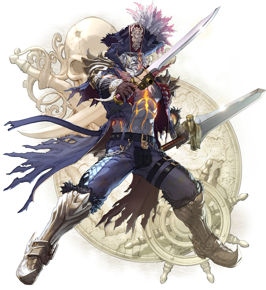 armor cervantes_de_leon kawano_takuji male pirate soul_calibur soul_calibur_vi sword weapon