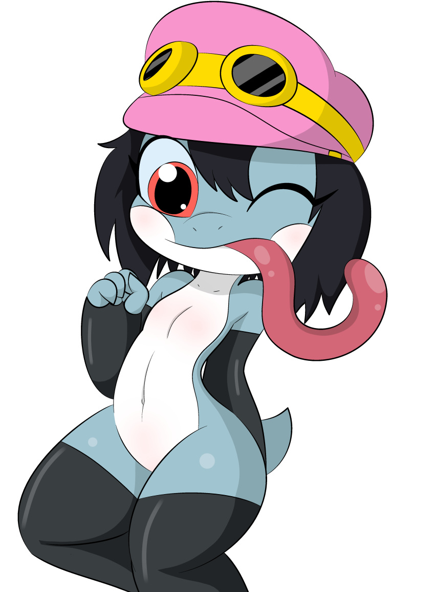 2018 absurd_res alex-cydragon alpha_channel amphibian anthro ariz blush chibi cute dreameclipsewolf female frog hi_res looking_at_viewer navel nude simple_background solo tongue tongue_out transparent_background