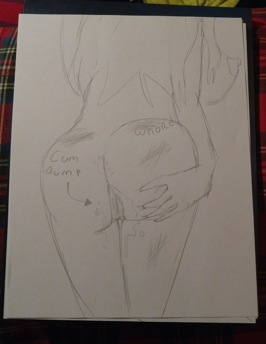 ass cum dripping original_character pussy_juice pussy_peek roo-roowo tagme