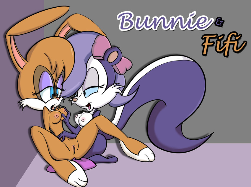 archie_comics bunnie_rabbot crossover fifi_le_fume monkeycheese sonic_team tiny_toon_adventures