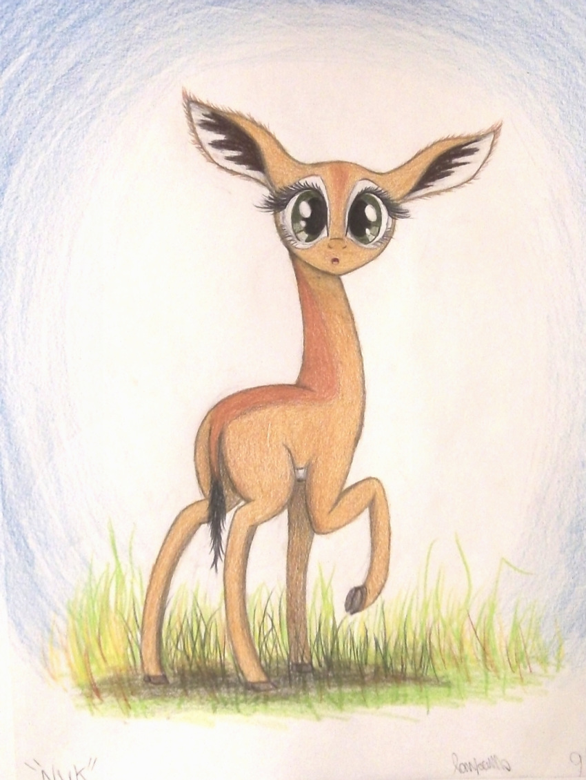 2014 antelope big_eyes black_tail bovid brown_fur brown_tail cloven_hooves colored_pencil_(artwork) countershade_torso countershading cub curious eye_markings eyelashes facial_markings fan_character female feral full-length_portrait fur gerenuk grass grey_eyes grey_hooves hi_res hooves lighting long_legs long_neck looking_at_viewer looking_back mammal markings multicolored_fur my_little_pony nuk_the_gerenuk open_mouth portrait quadruped rear_view shadow simple_background solo standing stare tail_tuft thefriendlyelephant toony traditional_media_(artwork) true_antelope tuft two_tone_fur two_tone_tail white_background white_countershading white_fur white_markings young