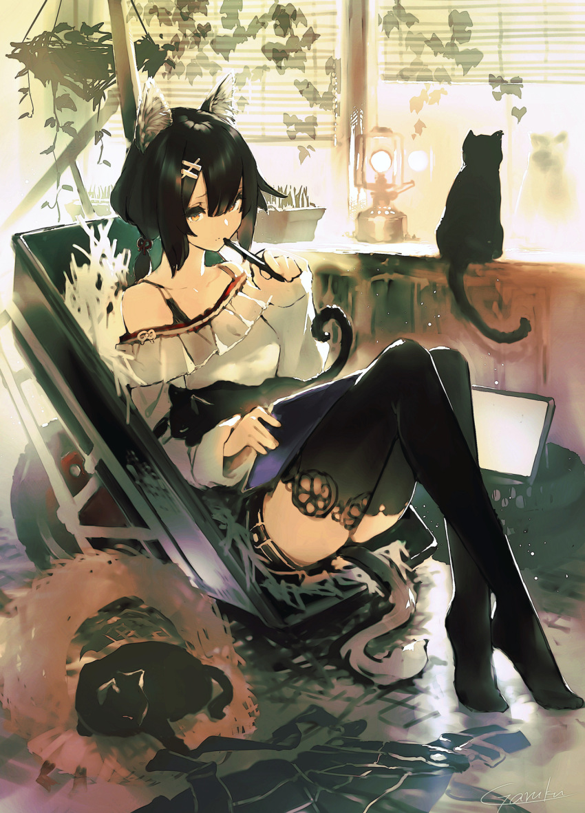 animal_ears garuku neko tagme thighhighs