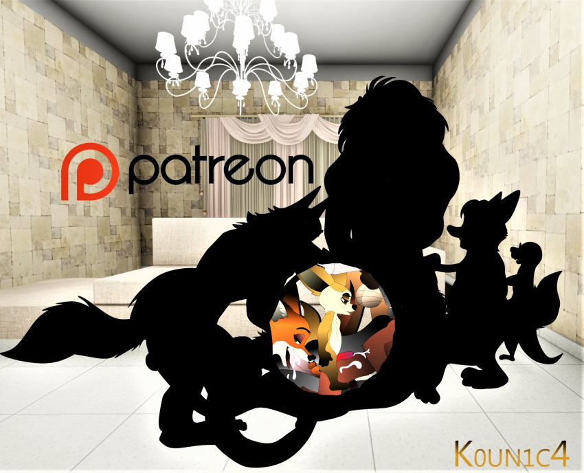 advertisement anal anal_penetration anthro barefoot canine cum cum_in_ass cum_in_mouth cum_inside disney duke duke_weaselton feline fellatio fennec finnick fox gideon_grey group k0un1c4 kounica lion male male/male mammal mustelid nick nick_wilde nude oral oral_penetration parody patreon penetration penis pornography sex sucking weasel wolf zootopia