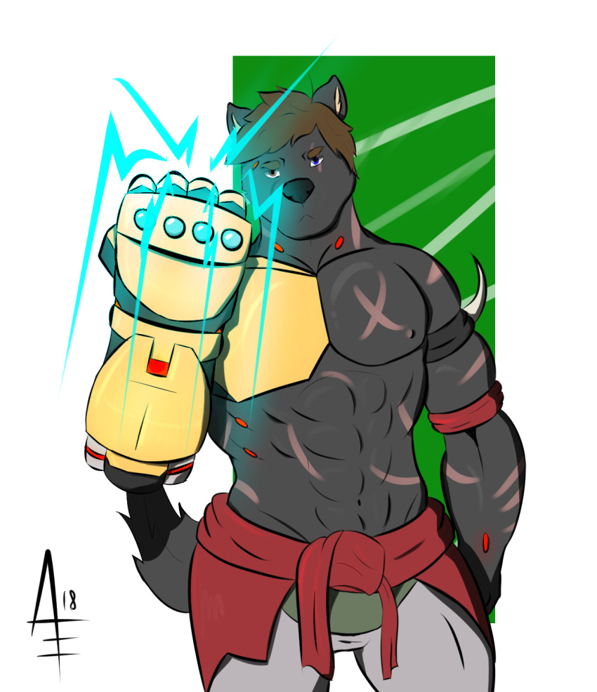 2018 aereous anthro barazoku blizzard_entertainment canine digital_media_(artwork) doomfist_(overwatch) fur hi_res male mammal muscular muscular_male overwatch pecs video_games wolf