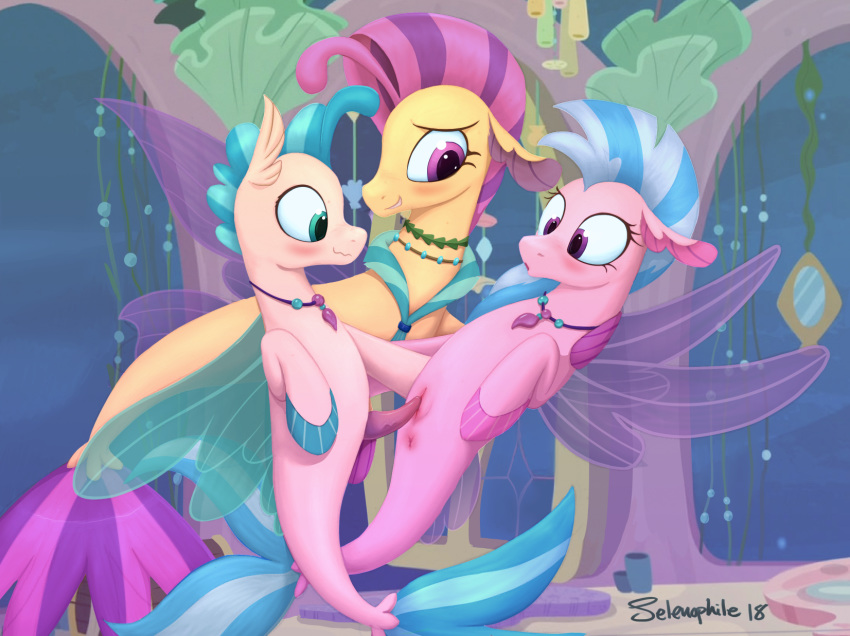 2018 blush brother brother_and_sister daughter female friendship_is_magic group hi_res incest male male/female mother mother_and_daughter mother_and_son my_little_pony ocean_flow_(mlp) parent penis sea_pony selenophile sibling silverstream_(mlp) sister son tapering_penis terramar_(mlp)