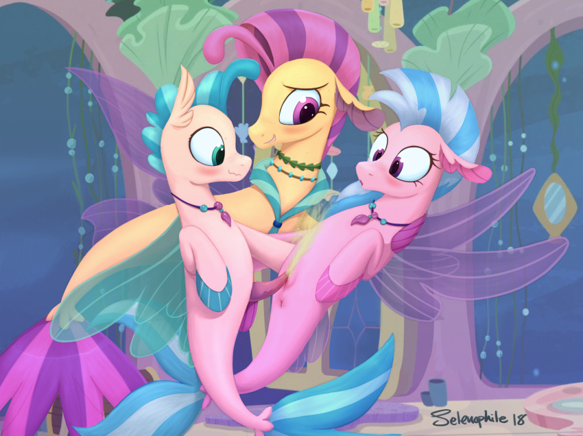 2018 blush brother brother_and_sister daughter female friendship_is_magic group hi_res incest male male/female mother mother_and_daughter mother_and_son my_little_pony ocean_flow_(mlp) parent penis sea_pony selenophile sibling silverstream_(mlp) sister son tapering_penis terramar_(mlp)