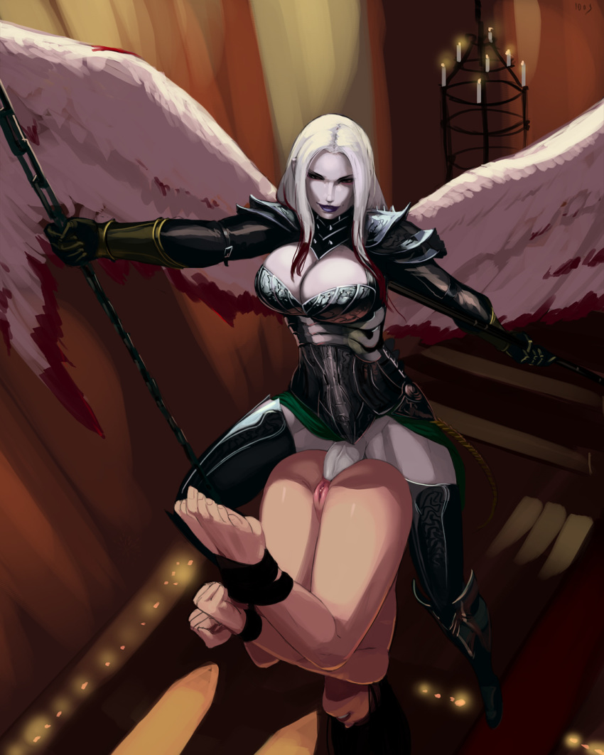 aka6 anal anal_penetration angel anus avacyn bdsm big_breasts big_penis blood bondage boots bound breasts butt chain cleavage clitoris clothed clothing dickgirl dickgirl/female dickgirl_penetrating duo erection feathered_wings feathers female footwear forced gloves hair hi_res human humanoid intersex intersex/female intersex_penetrating legwear long_hair magic_the_gathering mammal not_furry pale_skin penetration penis piledriver_position pussy rape restrained rope sex thigh_highs upside_down white_hair winged_humanoid wings