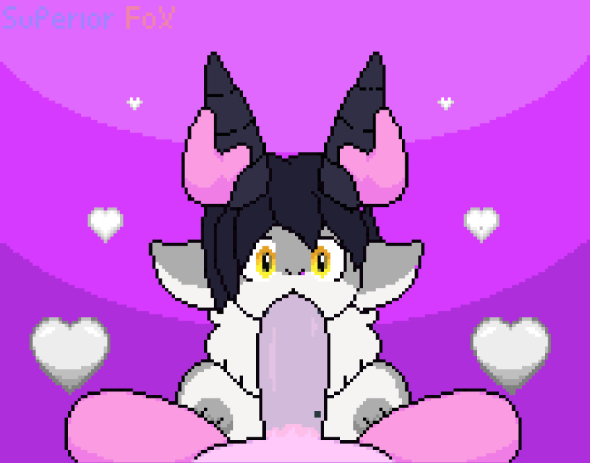 &lt;3 2018 animated caprine dakota_(kaggy1) digital_media_(artwork) duo fellatio female forced forced_oral horn horn_grab male male/female mammal oral oral_penetration penetration penis pixel_(artwork) sex sheep superiorfoxdafox yellow_eyes