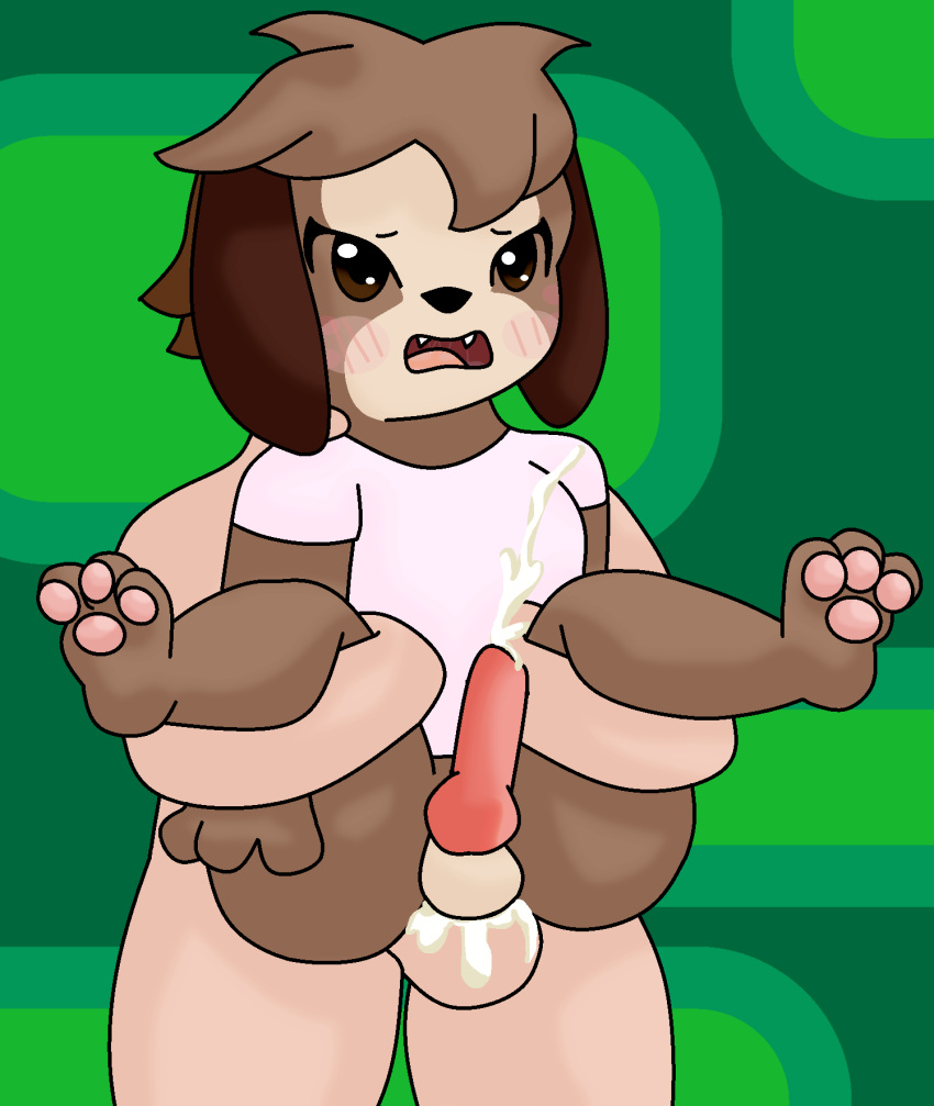 2018 3_toes anal anal_penetration animal_crossing animal_genitalia animal_penis anthro balls barefoot biped blush brown_eyes brown_fur canine canine_penis carrying clothing cum cum_in_ass cum_inside cum_while_penetrated cumshot cute_fangs digby_(animal_crossing) digital_media_(artwork) dog drooling ejaculation erection fangs feet fur hands-free human human_on_anthro interspecies knot legs_up looking_pleasured male male/male male_penetrating mammal nintendo open_mouth orgasm pawpads paws penetration penis pink_pawpads saliva sex shirt spookyfae stand_and_carry_position standing teeth toes video_games