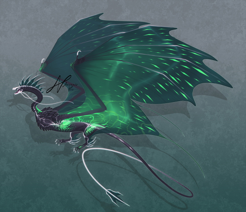 2018 ambiguous_gender averrisvis claws digital_media_(artwork) dragon feral full-length_portrait horn membranous_wings portrait simple_background solo spines wings wyvern