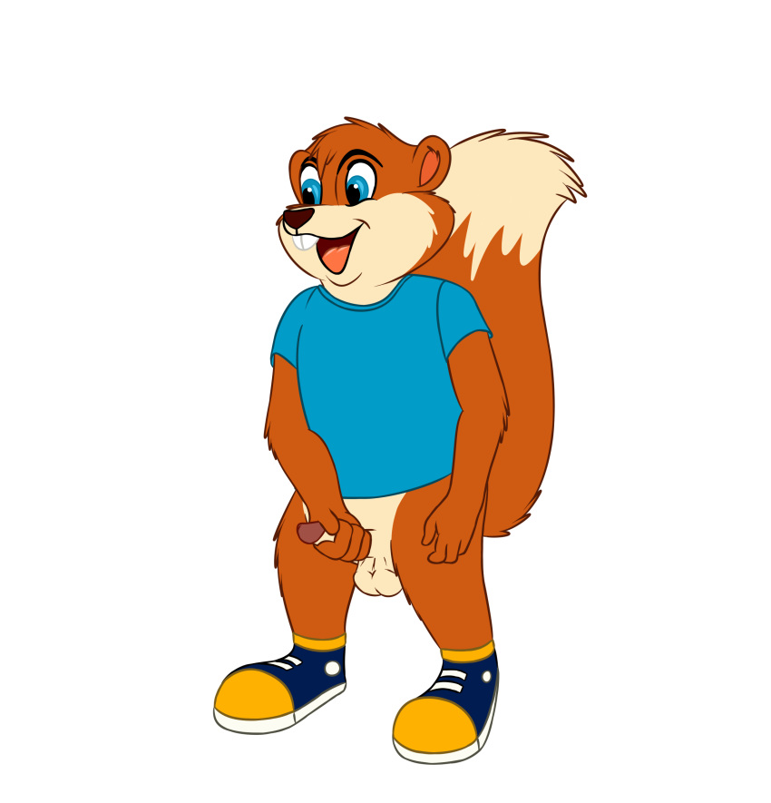 bottomless clothed clothing conker conker's_bad_fur_day male mammal penis rodent squirrel thereaven twelve_tales video_games