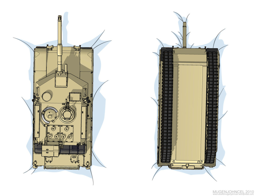 commentary_request dakimakura girls_und_panzer ground_vehicle gun jinbeizame lying m1_abrams machine_gun military military_vehicle motor_vehicle no_humans on_back tank weapon