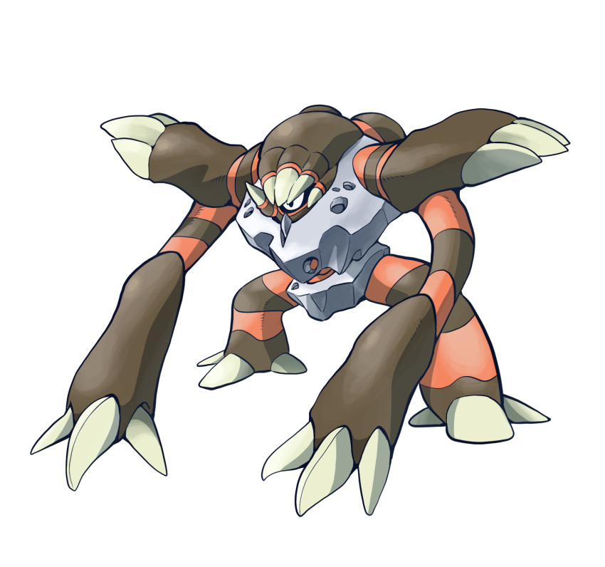 claws full_body fusion gundam gundam_0080 highres hygogg ishiyumi no_humans one-eyed pokemon pokemon_(creature) simple_background white_background