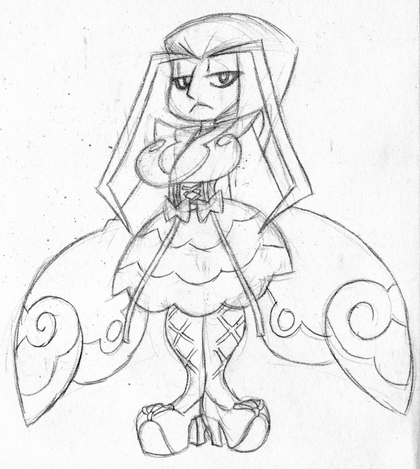 alternate_species animal_humanoid avian big_breasts bird breasts clothing dress feathered_wings feathers female footwear frown hair half-closed_eyes harpy hi_res humanoid humanoidized japanese_clothing kimono legwear mammal monochrome nintendo not_furry pidgeot pok&eacute;mon pok&eacute;mon_(species) pok&eacute;morph praiz shoes simple_background sketch solo standing stockings video_games white_background winged_humanoid wings