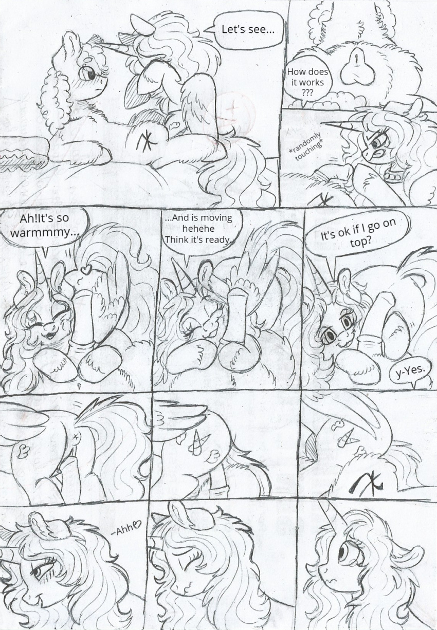 69bea black_and_white boop comic cute duo english_text equine fan_character female feral friendship_is_magic horn hug jessie luke_(69bea) male male/female mammal moan monochrome my_little_pony pegasus penetration penis sex simple_background text traditional_media_(artwork) vaginal vaginal_penetration white_background winged_unicorn wings