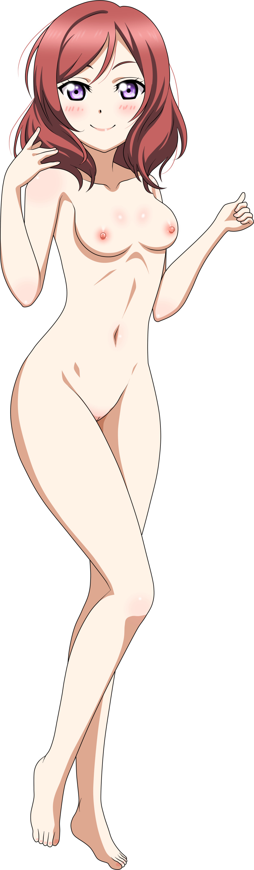 love_live! naked nipples nishikino_maki photoshop pussy transparent_png uncensored vector_trace