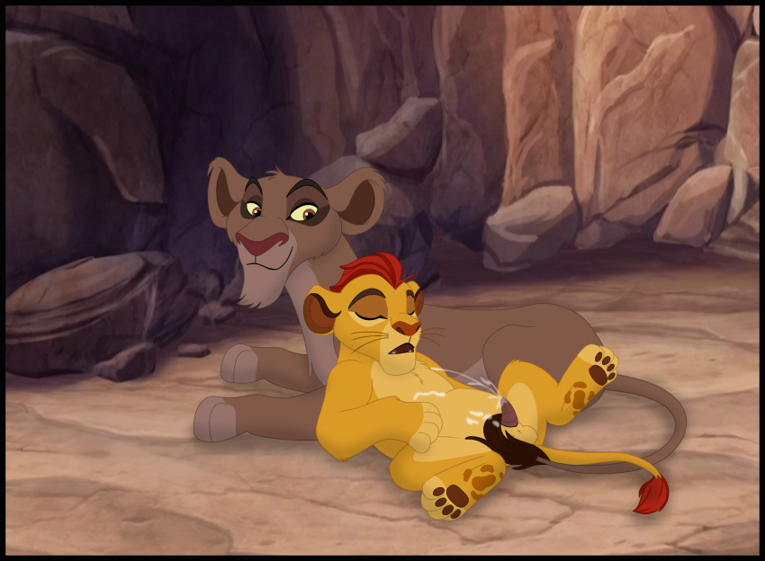 animal_genitalia balls cub cum disney duo erection feline female feral feral_on_feral fur hi_res kaion kion lion male male/female mammal penis the_lion_guard the_lion_king young