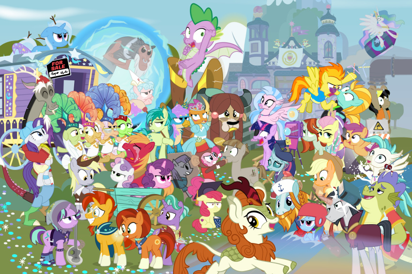 2018 absolutely_everyone angry annoyed apple_bloom_(mlp) apple_rose_(mlp) applejack_(mlp) armor auntie_applesauce_(mlp) autumn_blaze_(mlp) avian beard beverage big_macintosh_(mlp) blonde_hair blue_eyes book bovine camera cardboard centaur chancellor_neighsay_(mlp) changeling clothed clothed_feral clothing cowboy_hat cozy_glow_(mlp) crowd crying derpy_hooves_(mlp) director discord_(mlp) dm29 draconequus dragon dress earth_pony equine equine_taur eye_patch eyes_closed eyewear facial_hair female feral firelight_(mlp) fish fishing_rod fluttershy_(mlp) flying friendship_is_magic frown gallus_(mlp) geode glitter gloves_(marking) golden_delicious_(mlp) goldie_delicious_(mlp) granny_smith_(mlp) green_eyes group gryphon hair hat helmet hippogryph hipster horn horse kirin leaking levitation lightning_dust_(mlp) magic male mammal marine markings maud_pie_(mlp) mudbriar_(mlp) multicolored_hair my_little_pony ocellus_(mlp) open_mouth open_smile pegasus pink_hair pinkie_pie_(mlp) pony portal princess_celestia_(mlp) progress_bar punk purple_eyes purple_hair rainbow_dash_(mlp) rainbow_hair rarity_(mlp) red_hair rocket rockhoof_(mlp) rulebook sandbar_(mlp) school scootaloo_(mlp) seahorse shutterbug_(mlp) silverstream_(mlp) skinsuit sludge_(mlp) smile smolder_(mlp) socks_(marking) spike_(mlp) spitfire_(mlp) spoiler starlight_glimmer_(mlp) stellar_flare_(mlp) sugar_belle_(mlp) sun sunburst_(mlp) sunglasses sweetie_belle_(mlp) taur tears terramar_(mlp) tight_clothing tirek_(mlp) trixie_(mlp) twilight_sparkle_(mlp) two_tone_hair unicorn wagon winged_unicorn wings wonderbolts_(mlp) yak yellow_eyes yona_(mlp)