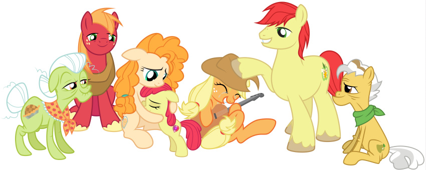 2017 alpha_channel amarthgul apple_bloom_(mlp) applejack_(mlp) big_macintosh_(mlp) bright_mac_(mlp) brother cutie_mark earth_pony equine eyebrows eyelashes family female feral freckles friendship_is_magic grand_pear_(mlp) granny_smith_(mlp) group hair hat horse male mammal my_little_pony parent pear_butter_(mlp) pony sibling simple_background transparent_background young