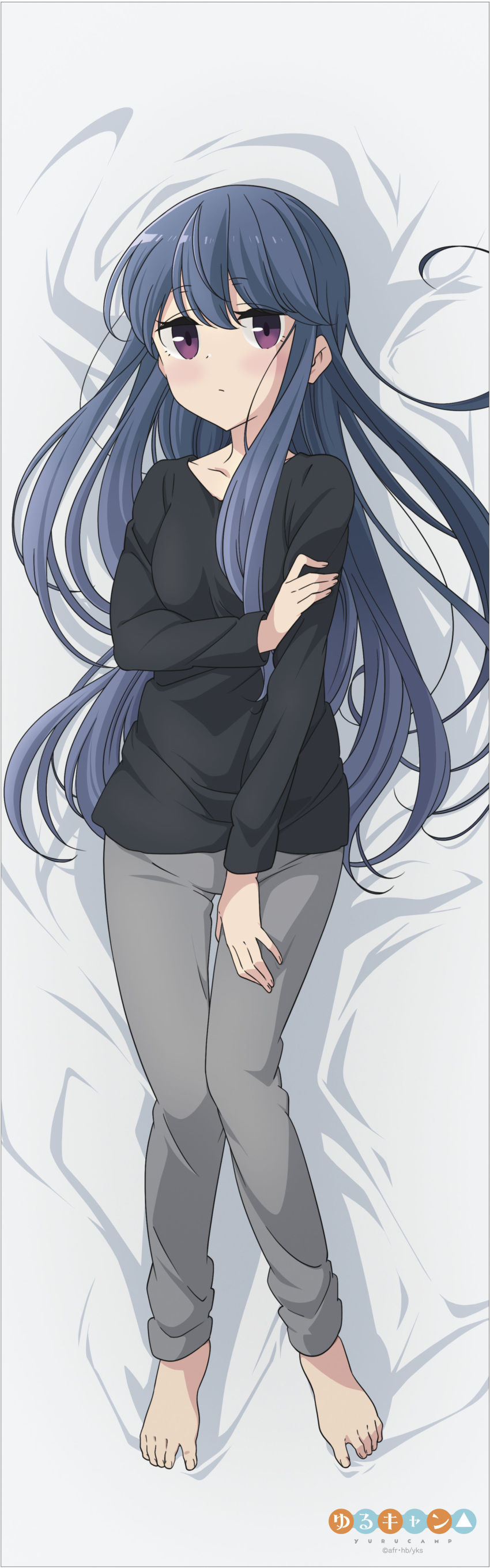 breast_hold dakimakura shima_rin sweater yurucamp