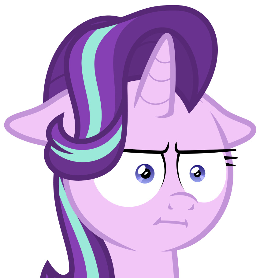 2018 alpha_channel amarthgul equine female feral friendship_is_magic hair horn looking_at_viewer mammal multicolored_hair my_little_pony reaction_image simple_background solo starlight_glimmer_(mlp) transparent_background unicorn