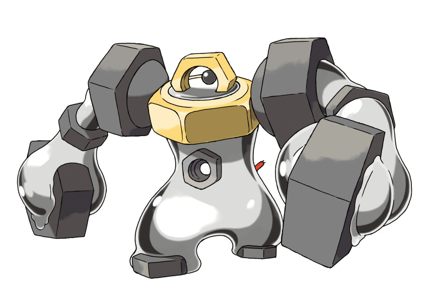 full_body gen_7_pokemon grey highres machinery melmetal no_humans official_art pokemon pokemon_(creature) pokemon_(game) pokemon_lgpe solo transparent_background