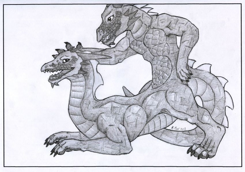 2_heads anthro caress cock_transformation conjoined dragon kimeramao merging multi_body multi_head multi_taur petting scalie stroke taur transformation