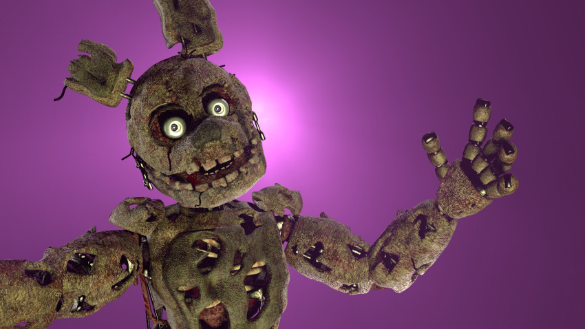 3d_(artwork) animatronic bone digital_media_(artwork) five_nights_at_freddy's five_nights_at_freddy's_3 lagomorph looking_at_viewer machine mammal rabbit robot source_filmmaker springtrap_(fnaf) undead video_games withered yaboiscout