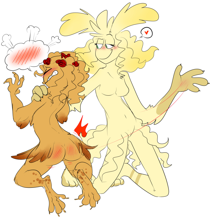 &lt;3 blush female kako lionshrooms male male/female monster sanking spanking