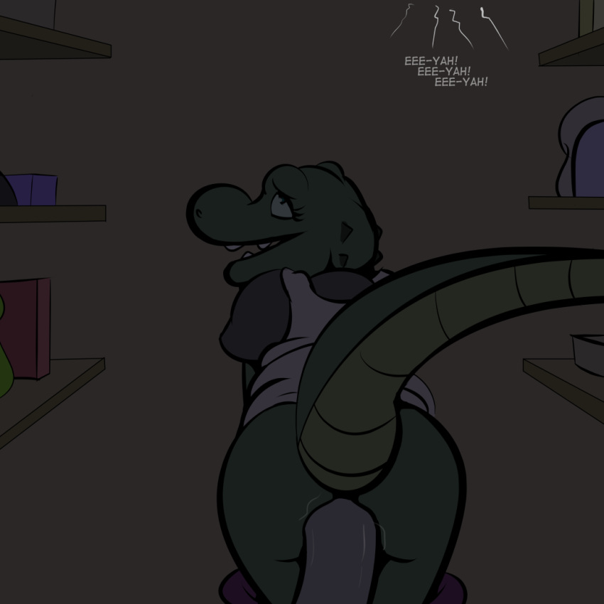 alligator angie_(study_partners) anthro bottomless clothed clothing crocodilian elephant faceless_male female inside looking_back male male/female mammal penetration penis ragdoll_(study_partners) reptile scalie sex study_partners thunderouserections vaginal vaginal_penetration