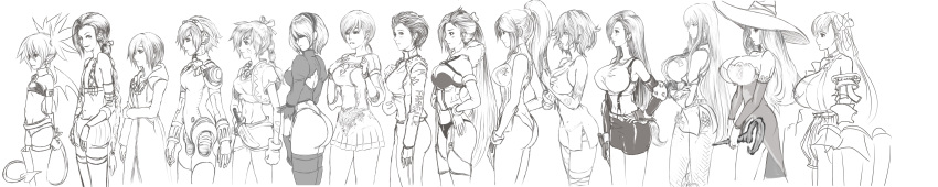 15girls aegis_(persona) bare_shoulders bb_(fate/extra_ccc) breasts character_request chrono_cross cleavage code_vein copyright_request detached_sleeves disgaea dragon's_crown dress etna fate/extra fate/extra_ccc fate_(series) final_fantasy final_fantasy_vii fiona_belli hat huge_breasts io_(code_vein) jinx_(league_of_legends) kid_(chrono_cross) kingdom_hearts large_breasts league_of_legends long_hair metroid midriff multiple_girls navel nier_(series) nier_automata nintendo passion_lip persona persona_3 ponytail samus_aran selvaria_bles senjou_no_valkyria sorceress_(dragon's_crown) strapless strapless_dress tagme tifa_lockhart witch witch_hat xion_(kingdom_hearts) yorha_no._2_type_b